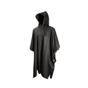 Con gorro,tipo poncho conbrocheslaterales. Talla Unitalla. Composición 80% PVC, 20% poliéster. Caja máster 25 piezas. Hecho en China